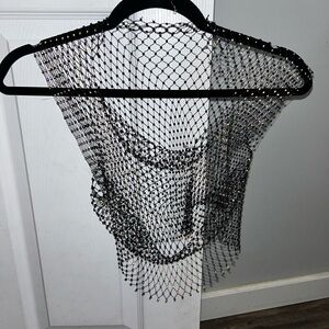 Mesh see thru crop top,one size fits all stretch, never worn